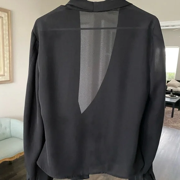bebe Black Women's Blazer with Zipper Detail - Picture 2 of 3